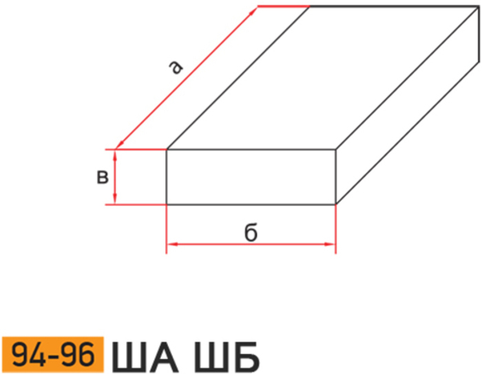 Плита огнеупорная шамотная ША ШБ 94-96 схема